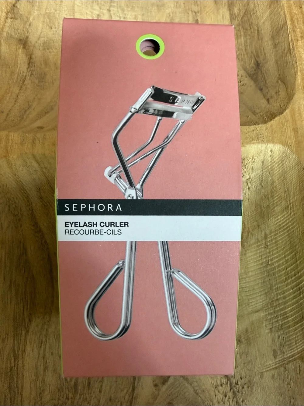 Sephora Silver Eyelash Curler on Pink Box